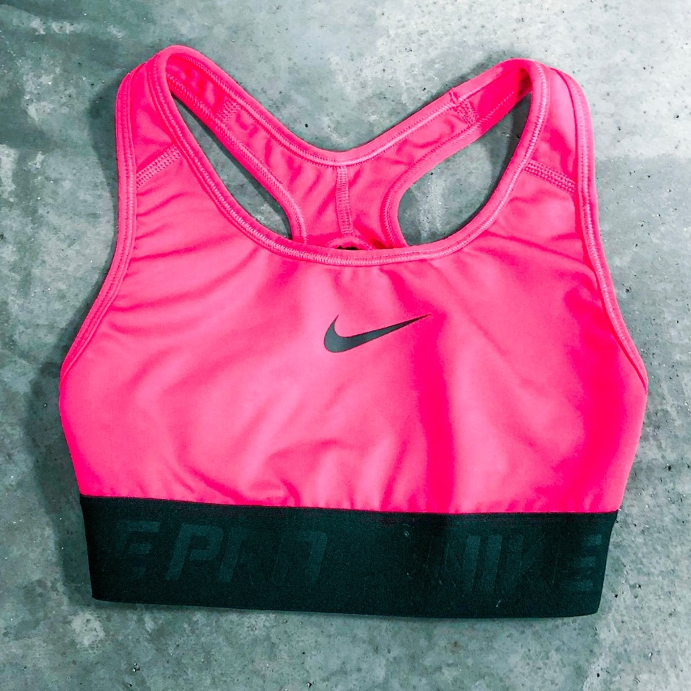 NIKE SPORTS BRA: Dri Fit, Pink & Black